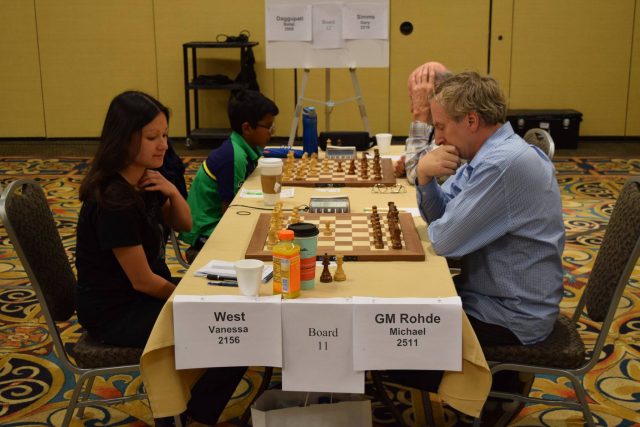 Last year at the National Open during my game against Grandmaster Michael Rohde