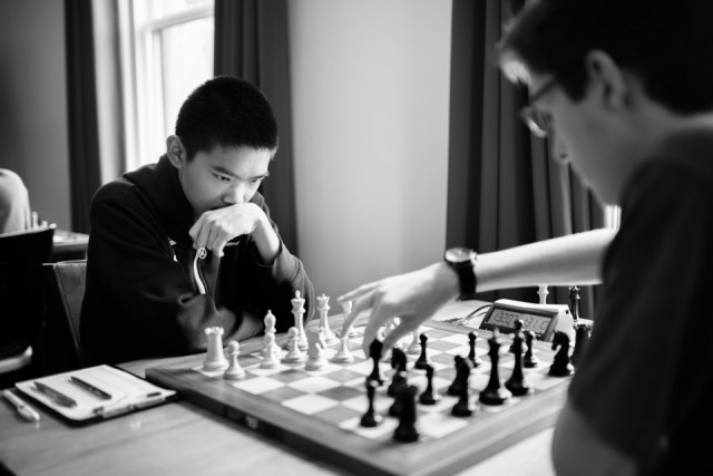 Jeffery Xiong playing against Nicolas Checa at the US Junior Closed. Photo: Austin Fuller