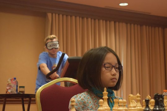 Chess grandmaster Timur Gareyev playing a 10 person blindfold