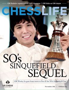 Wesley So on the cover of the November issue of Chess Life Magazine