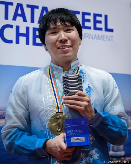 Wesley So, thanking everyone for his success. Photo: Tata Steel Chess
