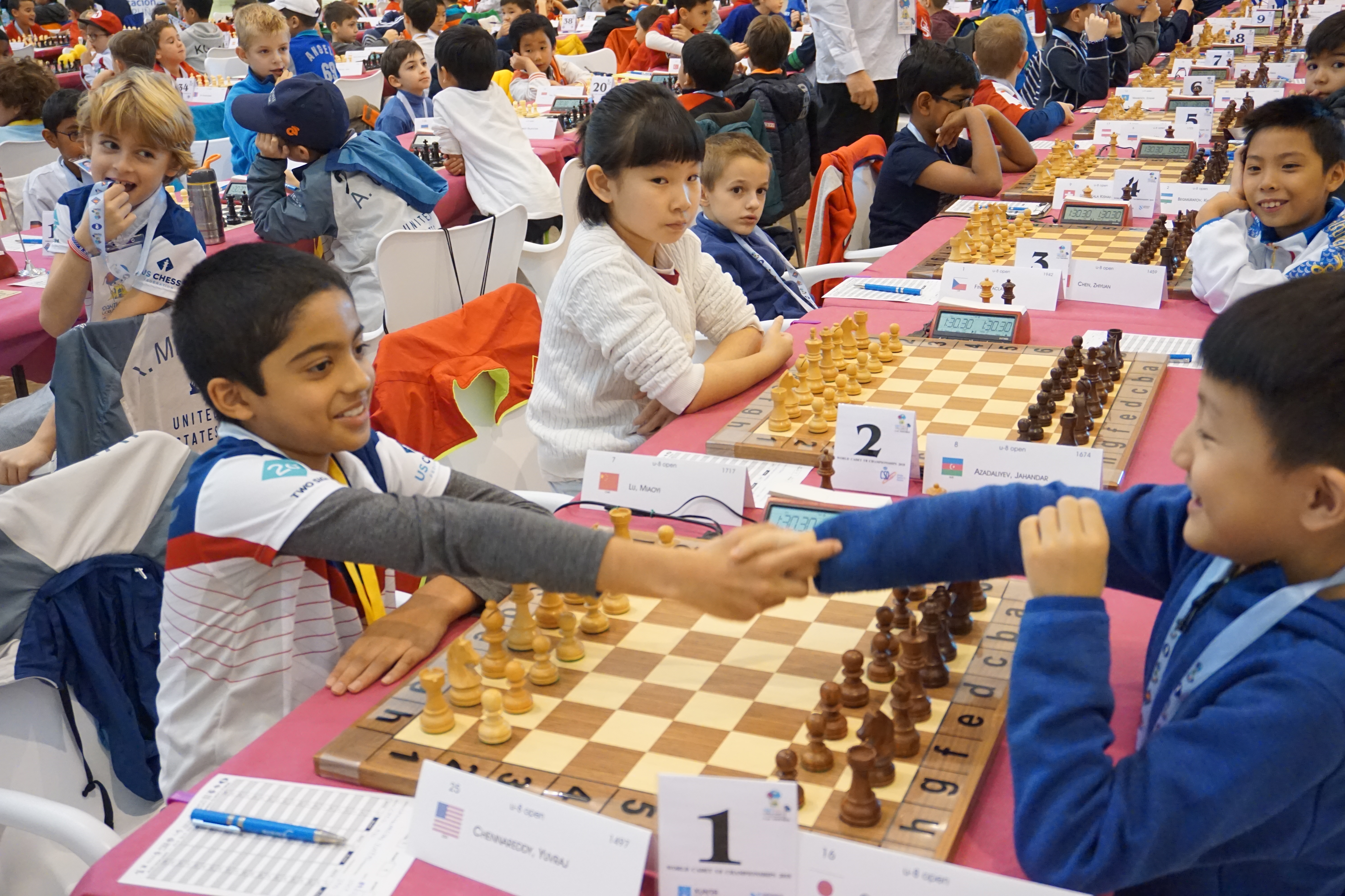 US Chess on X: While @FabianoCaruana is fighting the overall world championship, 8-year-old Yuvraj Chennareddy from IL has a 7/7 perfect score at the World U-8 Championship in Spain. He is on