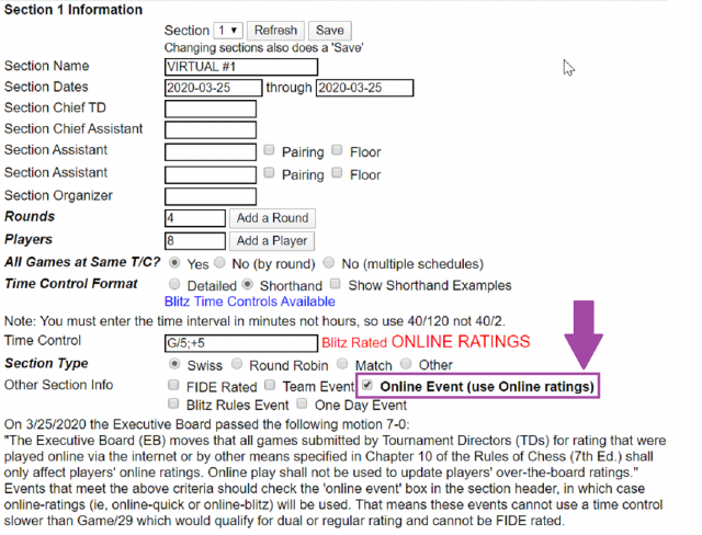 US Chess FIDE Rating Fees effective April 1, 2021